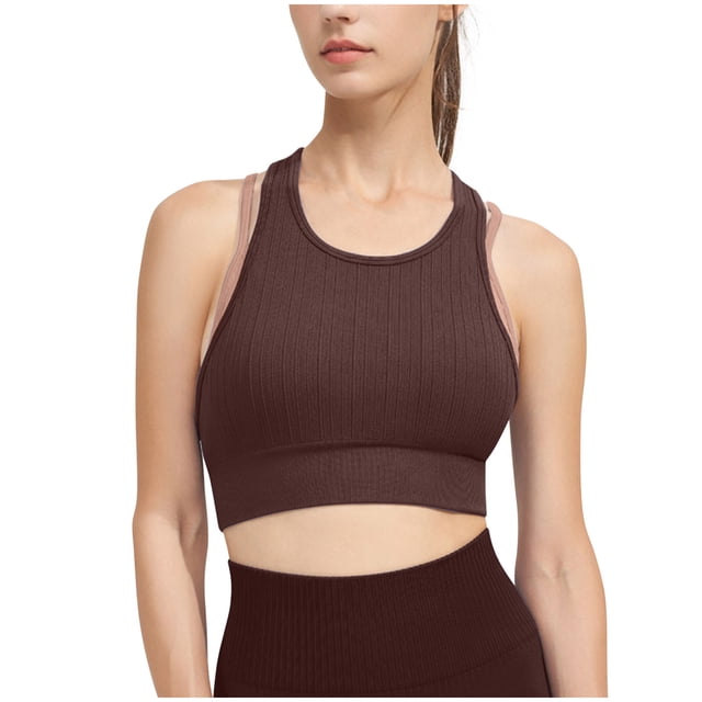 Sleep Bra Women Seamless Bra Feature V-Neck Padded Bra Style W-1804 Coffee S