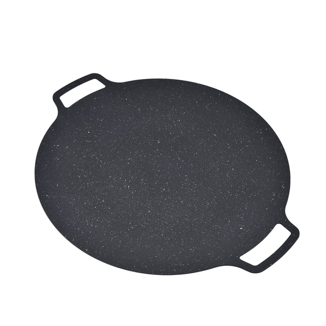 Poêle-gril Coréenne Antiadhésive en Fer, Résistante à la Chaleur, Plateau de Grillade Rond pour Divers Aliments, Camping Intérieur Extérieur, Fêtes Barbecue, Gril BBQ