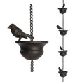 thumbnail image 1 of 2.4M Mobile Iron Bird Outdoor Rain Chain Decor Attached Hanger Wind Chimes Bells, 1 of 10