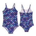 thumbnail image 3 of Girls Swimsuits 1 Piece Swimming Bathing Suit Sleeveless Striped Ruffle Bathing Suit for Teens 9-10 Years, 3 of 3
