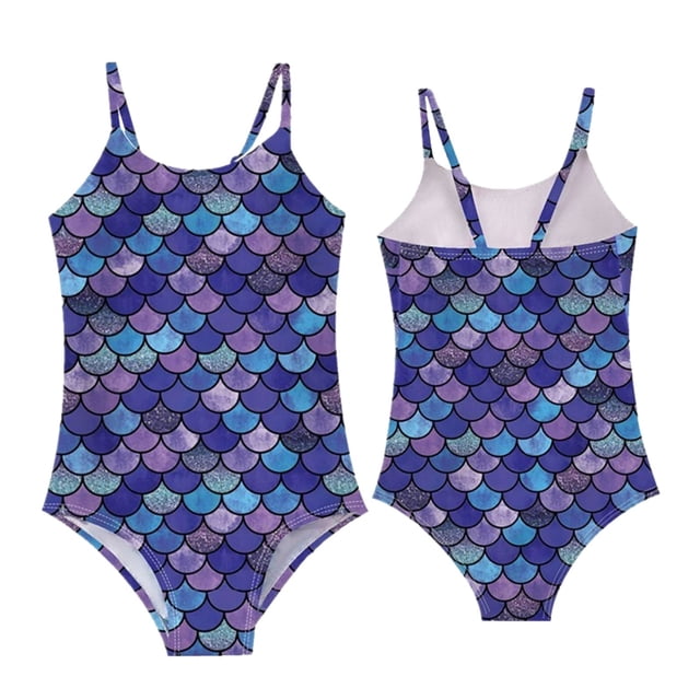 MIASHUI Girls One-Piece Swimsuits Summer Beach Swimwear Bathing Suits,Dark Blue,4-5 Years