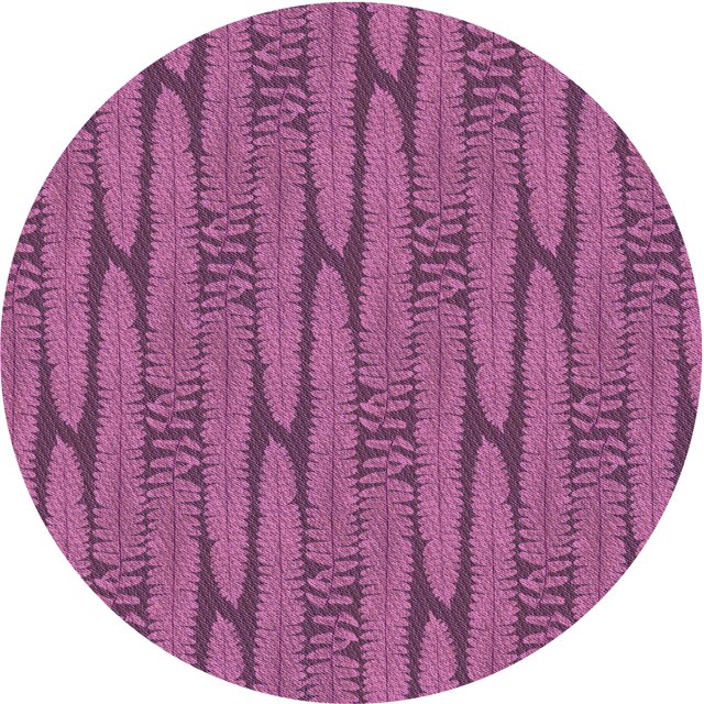 Ahgly Company Tapis d'Intérieur Ronds Transitionnels Lavables à la Machine, Rose Foncé Vif, 6 Pieds Rond