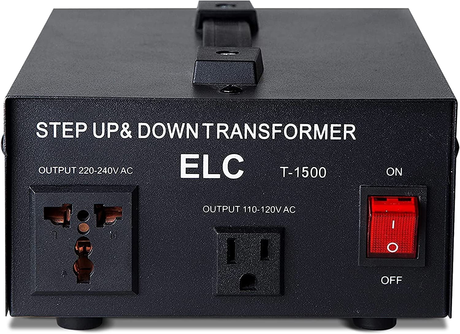 ELC T-1500 1500-Watt Voltage Converter Transformer - Élévateur/abaissé - 110V/220V - Protection de Disjoncteur