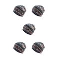 thumbnail image 1 of Transemion Bonnet Décontracté Musulman Hijab Imprimé Floral Turban Coloré Protection des Oreilles Ajustable Bonnet de Nuit Bleu Losange 5Set, 1 of 6