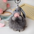 thumbnail image 2 of Kcodviy Sleeping for Babies Suitable Wallet with Key Ring Pendants Car Keychain Wrist Key Ring Bracelet Pompon with Sleeping Furry Wrist Lanyards for Keys Keychains Or Keychains, 2 of 2