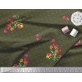 thumbnail image 3 of Soimoi Modal Satin Fabric Dot,Leaves & Periwinkle Floral Decor Fabric Printed Yard 42 Inch Wide, 3 of 3