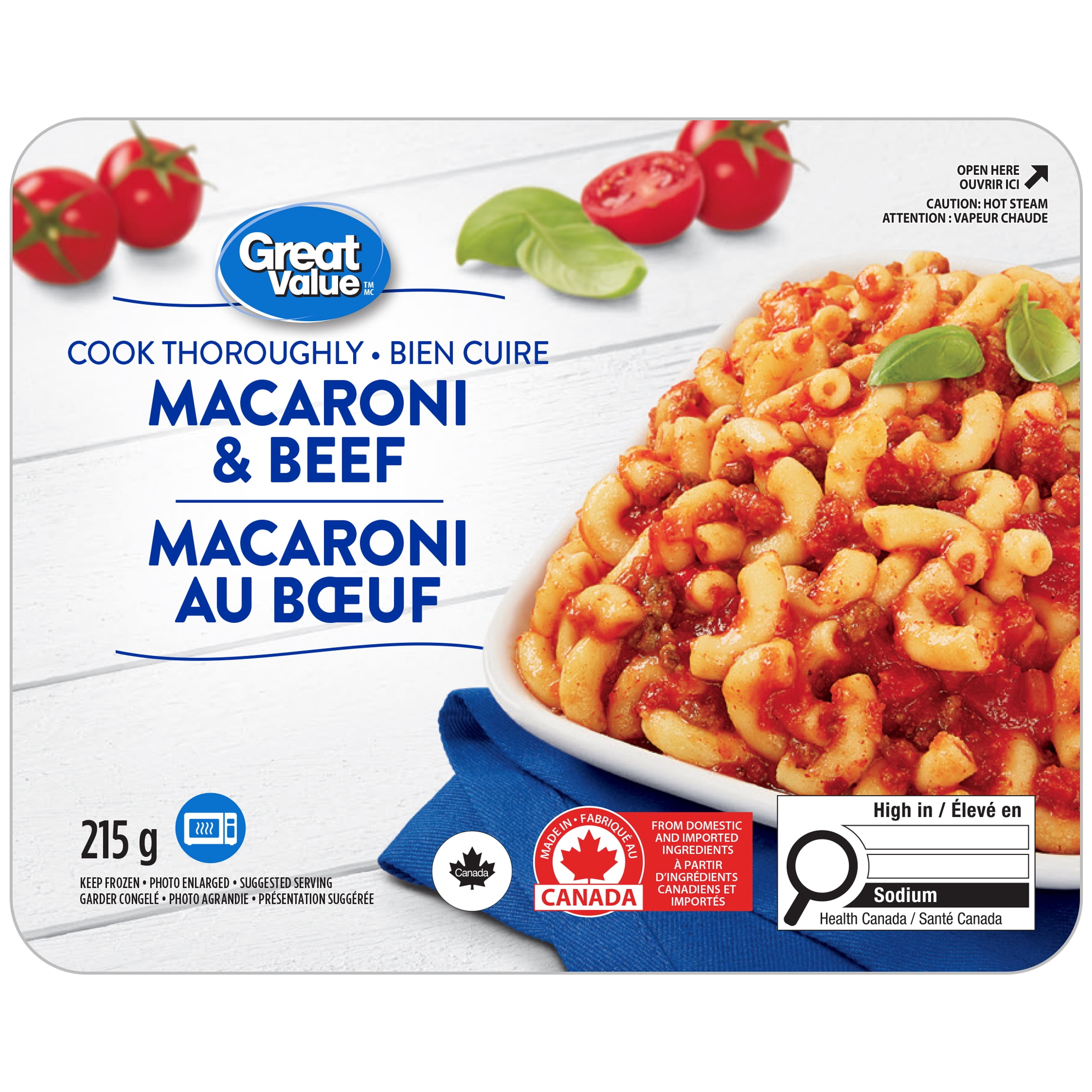 Great Value Macaroni & Beef, 215 g