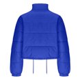 thumbnail image 5 of hoksml Women's Cropped Puffer Jacket with Drawstring Hem, Stand Collar Boxy Zip Front Casual Streetwear Short Jacket, 5 of 5