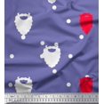 thumbnail image 1 of Soimoi Velvet Fabric Dot & Santa Moustache Christmas Print Sewing Fabric Yard 58 Inch Wide, 1 of 3