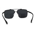 thumbnail image 2 of Mens Classic Airforce Crossbar Rectangle Metal Aviator Sunglasses All Black, 2 of 4