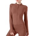 thumbnail image 1 of Veste de Sport Courte Légère pour Femme à Fermeture Éclair devant, Veste de Sport à Manches Longues, Hauts de Yoga pour la Course et l'Entraînement, 1 of 4