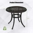 thumbnail image 3 of Costway 24" Patio Side Table with Adjustable Footpads Round Cast Aluminum End Table, 3 of 9