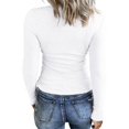thumbnail image 3 of Women Long Sleeve Scoop Neck Ribbed Shirt - Fitted Knit Basic T-Shirts with Lightweight Breathable Fabric, 3 of 6