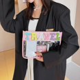 thumbnail image 2 of Fashion Letter Clutch Bag Transparent Cosmetic Bag PVC Zipper Clear Beauty Case, 2 of 7