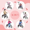 thumbnail image 3 of Qaba 6 in 1 Toddler Tricycle Stroller with Basket, Canopy, Pink, 3 of 6