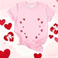 thumbnail image 1 of Aufmer 5 Pcs Women's Printed Short Sleeve Tee, Casual Round Neck T-Shirt with Fashion Pattern, Soft Polyester Top for Spring Summer, Versatile Daily Wear for Various Occasions(Pink), 1 of 4