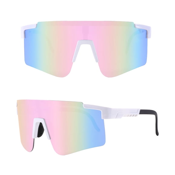 Sports Sunglasses for Men Women Youth Baseball Sunglasses UV401 Protection Cycling Glasses for Men C3 White Frame Color