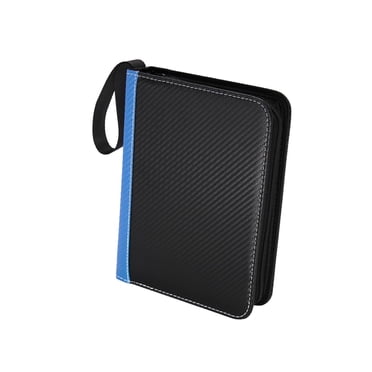 KLKCMS 9 Pockets Trading Cards Binder Holder Organizer Zipper Cards Collection Binder dark blue