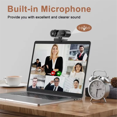 thumbnail image 3 of Webcam Video Camera Autofocus Streaming Web Cam with Microphone Full HD Webcams for PC Computer Laptop 2K,1 x Webcam,Black, 3 of 8