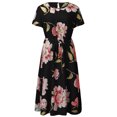 thumbnail image 4 of U.Vomade Robe pour Femme Grande Taille Été Plage Taille à Bande Robe à Manches Courtes Col Ras du Cou Oversize Robes Décontractées, 4 of 6