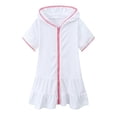 thumbnail image 1 of Girls Swim Cover Up Kids Swimsuit Coverup Zip-Up Beach Bathing Suit Robe, 1 of 9