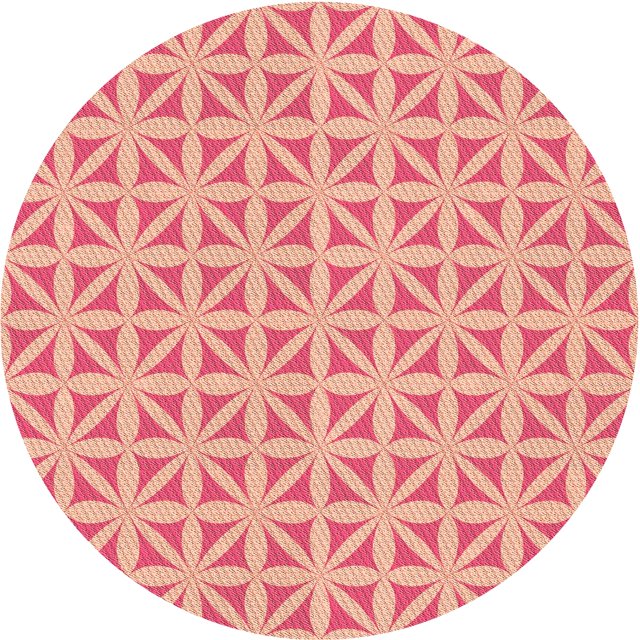 Ahgly Tapis Rond Lavable en Machine Intérieur Transitionnel Rouge, 7 Pieds Rond