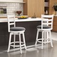 thumbnail image 4 of Gymax 25'' Swivel Counter Barstools Set of 4 w/Backrest & Upholstered Seat Footrest, 4 of 10
