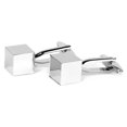 thumbnail image 2 of Paire de Boutons de Manchette en Forme de Cube pour Hommes (Argent), 2 of 6