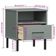 thumbnail image 4 of vidaXL Table de Chevet avec Pattes en Métal Gris Bois Massif Pin OSLO, 4 of 5
