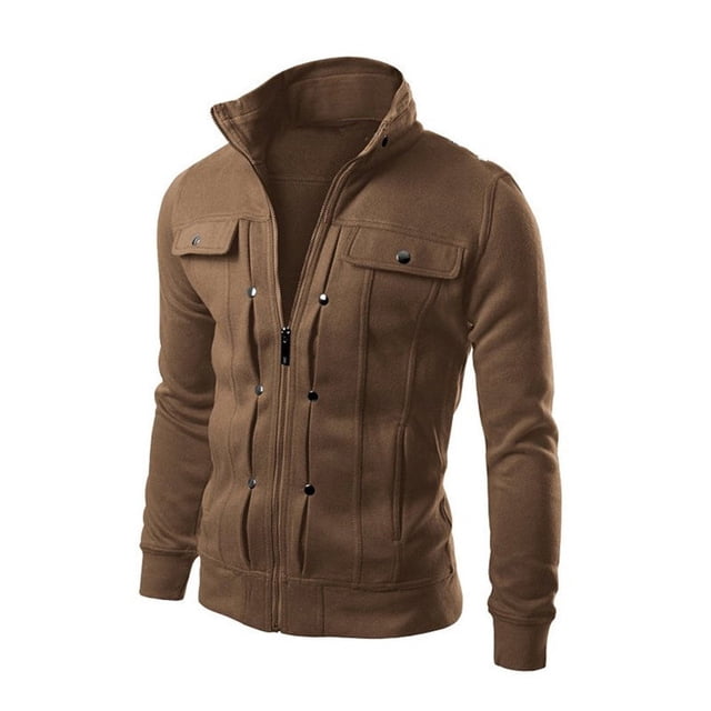 DPTALR Men's Autumn Color Matching Splicing Jacket Sweater Casual Jacket