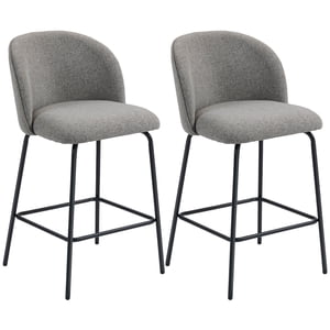 HOMCOM 27" Tabourets modernes de comptoir de hauteur 2 avec le dos, Gris foncé