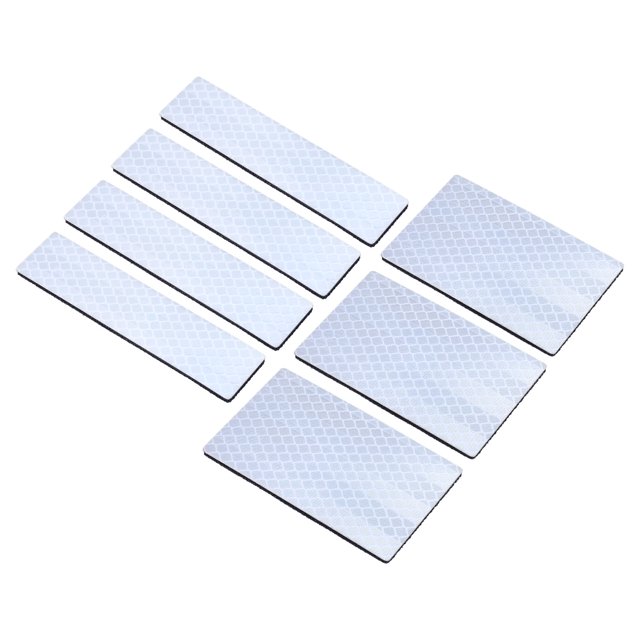 Unique Bargains Reflective Patch 1'x4' 2'x3', 7 Pcs Safety Appliques, White