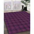 thumbnail image 3 of Ahgly Company Tapis d'Intérieur Ronds de Style Transitionnel Lavables à la Machine, Rose Oeillet Foncé, 5 Pieds Rond, 3 of 7