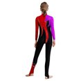thumbnail image 3 of CHICTRY Kids Girls Sparkly Rhinestone Long Sleeve Unitard Full Body Jumpsuit One Piece Bodysuit Purple&Red 12, 3 of 5