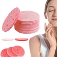 thumbnail image 1 of 10/20/30/50Pcs Face Sponge Reusable Round Absorbent Compressed Natural Makeup Removal Exfoliating SPA Face Cleansing Cellulose Sponge Kit, 1 of 8