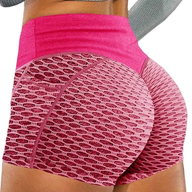 KIHOUT Women's High Waist Workout Shorts Butt Lifting Tummy Control Ruched Booty Running Yoga Shorts