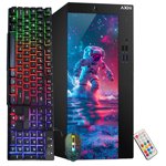 AXOII RGB Jeu PC Ordinateur de bureau, Intel Core i7 Processeur jusqu'à 4,0 GHz, GeForce RTX 3050 6GB, 32GB RAM, 1TB SSD, Wi-Fi, Bluetooth - Windows 10 Pro (Rénové)