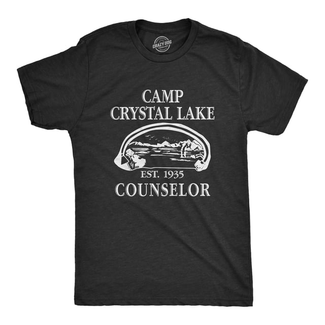 Mens Camp Crystal Lake T shirt Funny Graphic Camping Vintage Adult Novelty Tees (Black) - 4XL