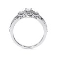 thumbnail image 2 of 1/2ct Princess Cut Diamond 3 Stone Halo Ring 10K White Gold, 2 of 4