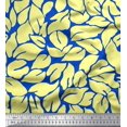 thumbnail image 1 of Soimoi Blue polyester Crepe Fabric Basil Leaves Fabric Prints By Yard 52 Inch Wide, 1 of 3