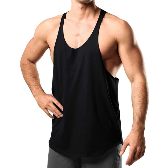 EGNMCR Débardeurs Homme Débardeur d'Été Décontracté Mode Sport Uni Sans Manches à Col Rond