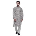 thumbnail image 1 of Atasi Printed Long Sleeve Kurta With Pajama Set For Men Summer Clothing, 1 of 4