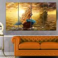 thumbnail image 1 of Design Art Sea Mermaid with Ghost Ship Seascape Digital Art Canvas Print, 1 of 3
