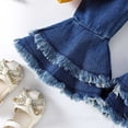 thumbnail image 4 of Plebaso Baby Girls Two-Piece Sets Sleeveless Round Neck Tops Flared Denim Pants Kids Summer Clothes, 4 of 7