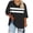 Black, variant on biudgviw Women's Plus Size Tops Color Block 3/4 Sleeve Tunic Tops Oversized Casual V Neck Basic Tees Fall Trendy Clothes