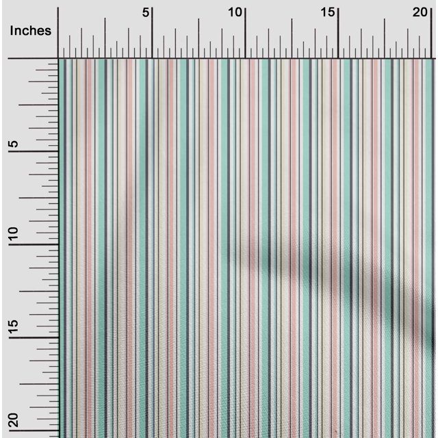 oneOone Viscose Chiffon Fabric Multicolor Stripe Print Fabric By The Yard 42 Inch Wide