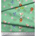 thumbnail image 2 of Soimoi Moss Georgette Fabric Floral & Cute Animals Cartoon Decor Fabric Printed Yard 42 Inch Wide, 2 of 3