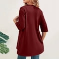 thumbnail image 4 of Timegard Cardigans for Women 1/2 Sleeve Open Front Lightweight Solid Color Casual Loose Jacket Tops, 4 of 7