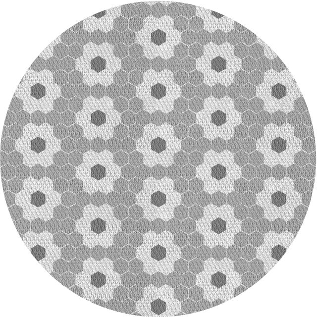 Ahgly Company Tapis de Zone Rond d'Intérieur Lavable à la Machine, Style Transitionnel, Gris Canon, 8 Pieds Rond