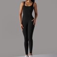 thumbnail image 3 of AherBiu Workout Bodysuits for Women Sleeveless Square Neck Ribbed Slim Yoga Jumpsuits Joggers Rompers, 3 of 6